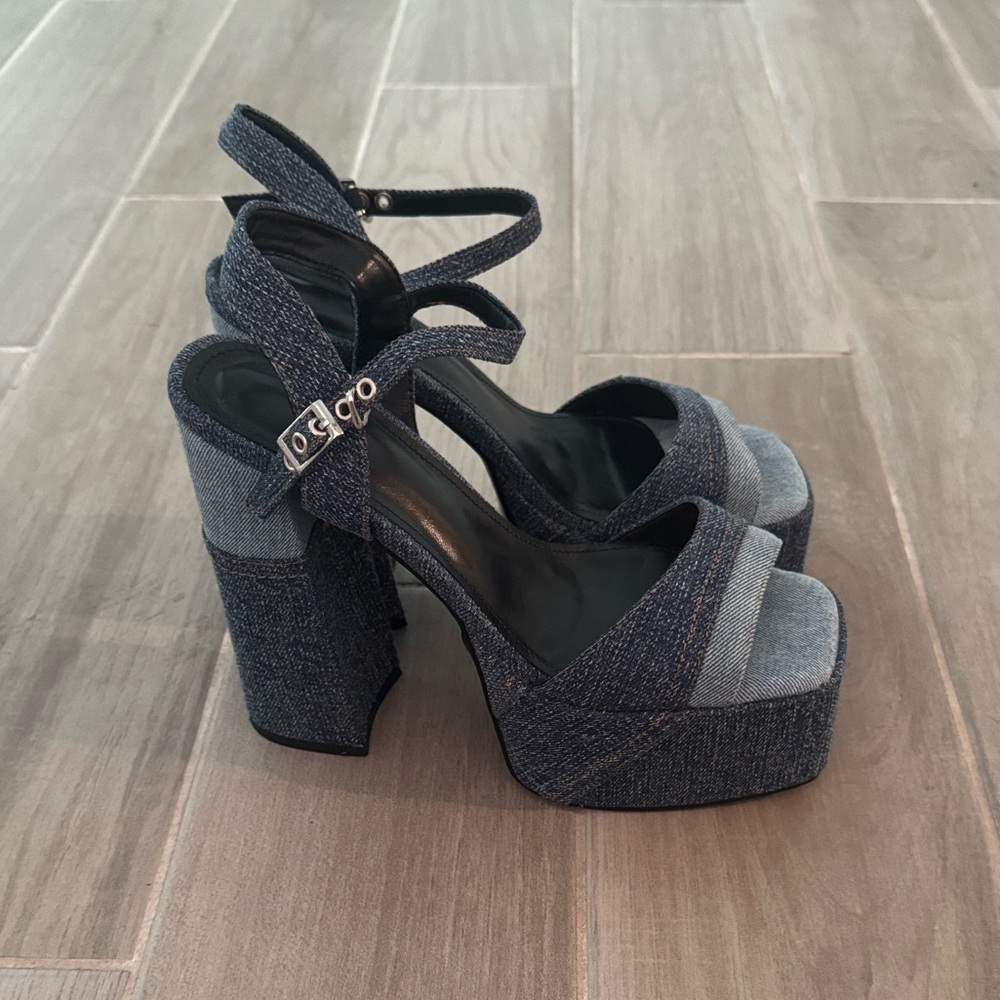 Stylish Denim Platform Heels